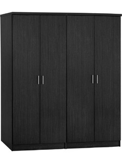 HomeMarkt Τετράφυλλη Ντουλάπα Ρούχων Zebrano 160x42x181cm HM11350.01