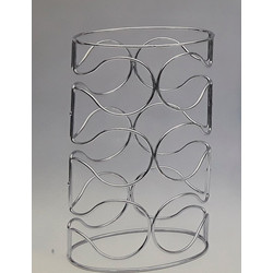 Μπουκαλοθήκη 6 Θέσεων Μεταλλική Ασημί 24x16x39