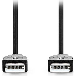 Καλώδιο USB High-Speed A αρσενικό- USB A αρσενικό 3.00m μαύρο χρώμα κατάλληλο για σύνδεση μιας συσκευής με υποδοχή USB A σε έναν Η/Υ - 233-2710