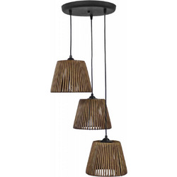 Heronia Lighting Κρεμαστό Φωτιστικό Οροφής Τρίφωτο E27 Μαύρο 31-1255
