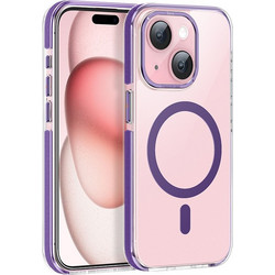 Θήκη Hoco Magnetic Premium Series Anti-Drop Magnetic Mag-charge για Apple iPhone 15 Plus Διάφανη Μωβ