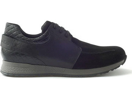 Sneakers Ανδρικά σε μαύρο suede και δέρμα
