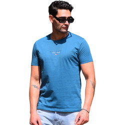 Ανδρικό T-Shirt ,ημίστενη γραμμή ,χρώμα πετρόλ (κωδ.TS41)