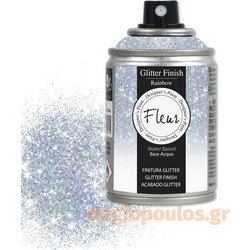 Fleur Glitter Finish Spray Διαφανές Γυαλιστερό Γκλίττερ (Στρας) Σε Σπρέι RAINBOW (ΠΟΛΥΧΡΩΜΟ) Διάφορες Αποχρώσεις 100ml