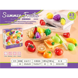Σετ Ξυλο Κοπης Με Μαχαιρι Και Φρουτα (Summer Fruits Cutting Design) (JU090615)