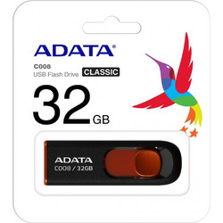 Adata DashDrive C008 32GB USB Stick 2.0 με USB-A Μαύρο