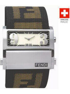 Fendi Γυναικείο Ρολόι με Καφέ Υφασμάτινο Λουράκι F112241