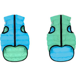 Waudog Μπουφάν Αδιάβροχο AiryVest Φωσφορίζον Διπλής Όψης Light Green-Blue Sm/Md 40cm