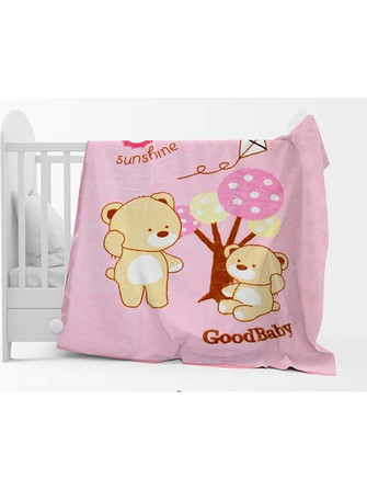Sunshine Home 682 Κουβέρτα Κούνιας Βελουτέ Pink 110x140cm