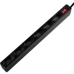 Logilink Slim Verlngerungsschnur Wechselstrom 250 V 3400 Watt Ausgangsanschlsse 6 (Eurostecker) 15 m Schwarz (LPS232B)