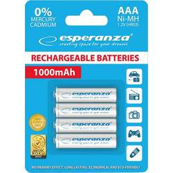 Esperanza Rechargeable AAA 1000mAh 4τμχ