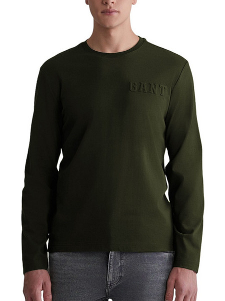 Μπλούζα Μακρυμάνικη Gant Embossed 2003268-351-DARK EARTHY GREEN Ανδρικό