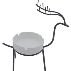 Πορσελάνινο Σταχτοδοχείο με Μεταλλική Βάση 18x8x20cm