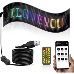 Εύκαμπτη LED MATRIX Πινακίδα Bluetooth με Κινούμενες Εικόνες και Κείμενο μέσω Εφαρμογής 16x64MP