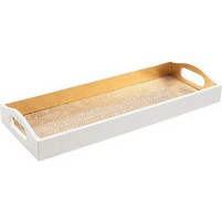 Δίσκος Σερβιρίσματος Λευκός Ξύλινος Gold Pebble Oρθογώνιος Caspari