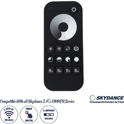 71569 RT1 SKYDANCE Ασύρματο Χειριστήριο Αφής RF 2.4Ghz 1 Group για όλα τα Μονόχρωμα SKYDANCE Controller DC 3V 2 x AAA - IP20 Μαύρο Μ12.2 x Π5.3 x Υ1.7cm
