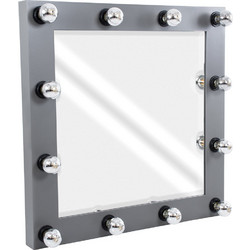 Globostar Καθρέπτης Μακιγιάζ Τοίχου με Φως 80x80cm Γκρι Ανθρακί