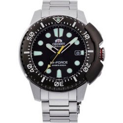 Orient M-Force Diver Ανδρικό Ρολόι Αυτόματο με Ασημί Μεταλλικό Μπρασελέ RA-AC0L01B00B