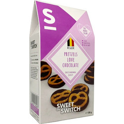 Αλμυρά Pretzels με Vegan Σοκολάτα Pretzels Love Chocolate χωρίς ζάχαρη vegan Sweet Switch 150g - Sweet Switch