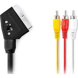Καλώδιο SCART αρσενικό - 3x RCA αρσενικό με διακόπτη (in/out) 2.00m - 233-2785