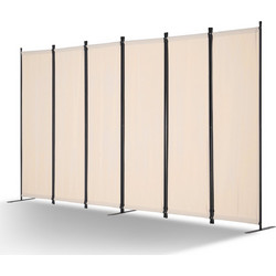 VEVOR Room Divider 6 Panels Fabric Room Privacy Screen for Office Bedroom Beige