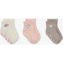 NHG 3PK GIRLS FLOWRAL SOCK SAIL