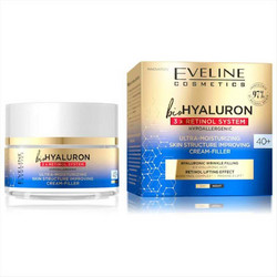 Eveline BioHyaluron 3xRetinol System Ultra Moisturising Skin Structure Improving Day & Night Face Cream 40+ 50ml