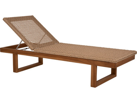 ΞΑΠΛΩΣΤΡΑ PATRON HM5993 TEAK ΞΥΛΟ ΚΑΙ ΣΧΟΙΝΙ VIRO ΣΕ ΠΛΕΞΗ WICKER 191x65x86Yεκ