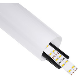 GLOBOSTAR(R) ALP-ROUND TUBIT 70856-3M Επιφανειακό + Κρεμαστό Προφίλ Αλουμινίου με Λευκό Γαλακτερό Πατητό Κάλυμμα για Ταινίες LED IP20 - Μαύρο + Λευκό - Μ300 x Π6 x Υ6cm 70856-3M