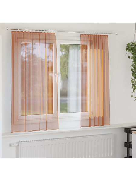 Κουρτίνες Voile με Τερακότα 140x140 cm Voile με βρόχους Τερακότα