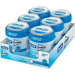Trident Dental Care Peppermint Μπουκάλι Τσίχλες 68gr Συσκευασία 6 Τεμαχίων