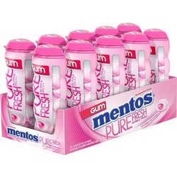 Mentos Pure Fresh Bubble Fresh Μπουκάλι Τσίχλες 28gr Συσκευασία 12 Τεμαχίων