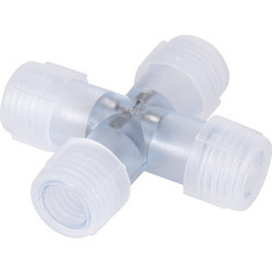 GloboStar(R) 70662 Σύνδεσμος Cross (+) για Μονόχρωμο Φωτοσωλήνα LED 360 Degree DC 230V 2 Pin Αδιάβροχος IP68