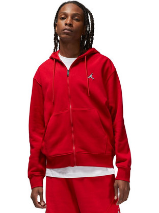Jordan Essentials Ανδρική Ζακέτα Fleece με Κουκούλα και Φερμουάρ Κόκκινη DQ7350-687