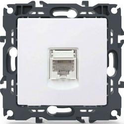 Πρίζα Τηλεφώνου Χωνευτή Prime 1000113001 1xRJ11 CAT3 White Aca