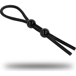 Ohmama Cord-Cock & Testicles Ring 2 Ρυθμιζόμενο Ελαστικό Δαχτυλίδι Πέους & Όρχεων Σιλικόνης Μαύρο