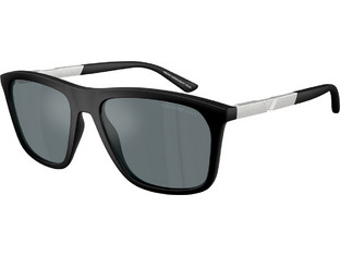Emporio Armani EA4219 50016G Ανδρικά Γυαλιά Ηλίου Τετράγωνα Κοκάλινα Μαύρα με Μαύρο Polarized Φακό
