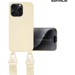 Θήκη Σιλικόνης με Strap CarryHang Sonique Apple iPhone 16 Pro Max Μπεζ