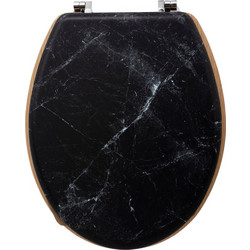 Aria Trade Καπάκι Λεκάνης Ξύλινο Μαύρο 36x42.5x5.3cm 174791B
