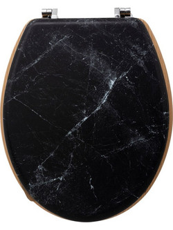 Aria Trade Καπάκι Λεκάνης Ξύλινο Μαύρο 36x42.5x5.3cm 174791B
