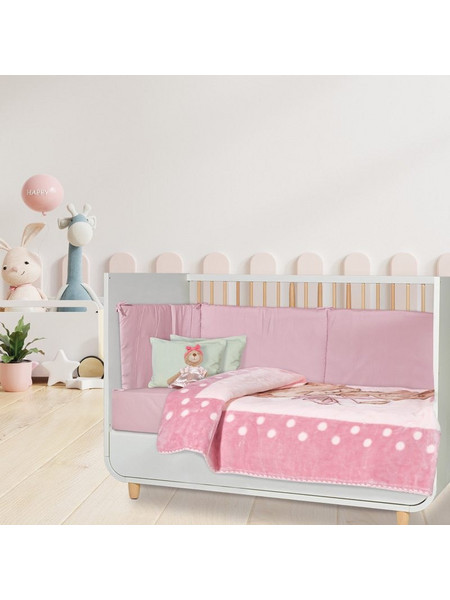 Das Home Relax 4869 Κουβέρτα Κούνιας Βελουτέ 110x140 Ροζ