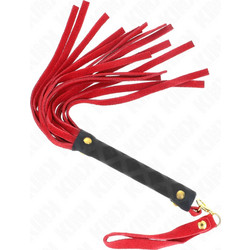 Kink Suede Mini Flogger Μαστίγιο 30cm Κόκκινο