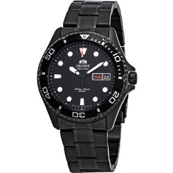 Orient Ray II Diver Ανδρικό Ρολόι Αυτόματο με Μαύρο Μεταλλικό Μπρασελέ FAA02003B9