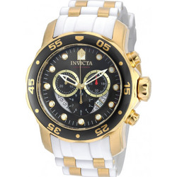 Invicta Pro Diver Ανδρικό Ρολόι Χρονογράφος με Λευκό Καουτσούκ Λουράκι 20289