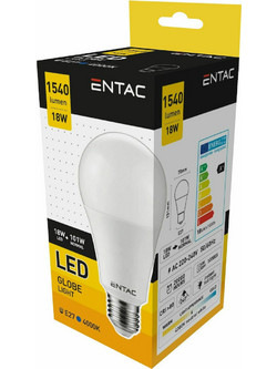 Entac LLG27-18W-NW | Λάμπα LED E27 A70 1540Lm 18W 4000K