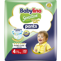 Babylino Sensitive Cotton Soft Pants Πάνες Βρακάκι No4 Maxi 7-13kg 22τμχ