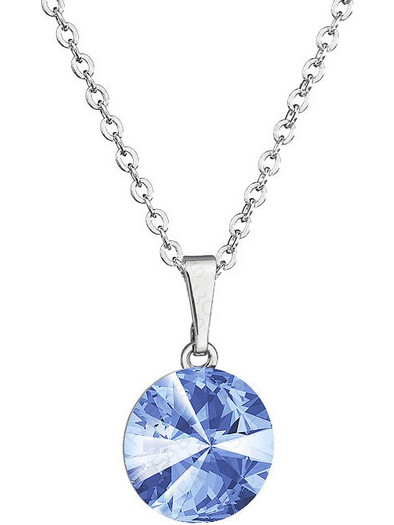 Κολιέ από ορείχαλκο με κρύσταλλα Swarovski(R) light sapphire (F1083)