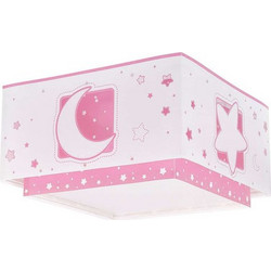 Φωτιστικό Οροφής-Πλαφονιέρα Moon 63236 S 30x30x16,5cm 2xE27 Pink Ango