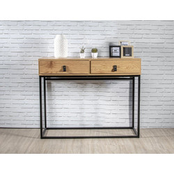 Kονσόλα Εισόδου Abbott Home Deco Factory με 2 συρτάρια και διαστάσεις 100x35x80.5cm - Απόχρωση Ξύλου HD6623