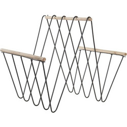 Ράφι για περιοδικά DKD Home Decor 8424001814008 41 x 31 x 36 cm Μαύρο Σίδερο Ξύλο MDF